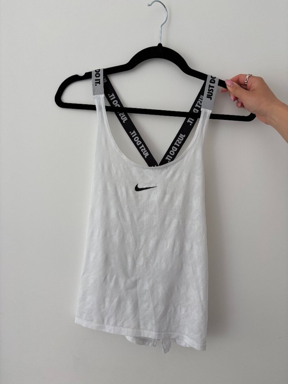 Nike Dri Fit White Strappy Tank Top